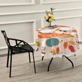 thumbnail image 7 of Coolnut 60" Watercolor Pumpkins Round Tablecloth, Waterproof Stain and Wrinkle Resistant Washable Decorative Table Covers for Kitchen Dining Tabletop Party Outdoor Picnic, 7 of 7