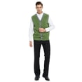thumbnail image 2 of Toptie Men's Sweater Cardigan Vest Slim Fit Stylish Button Down Knitted-Green-M, 2 of 8