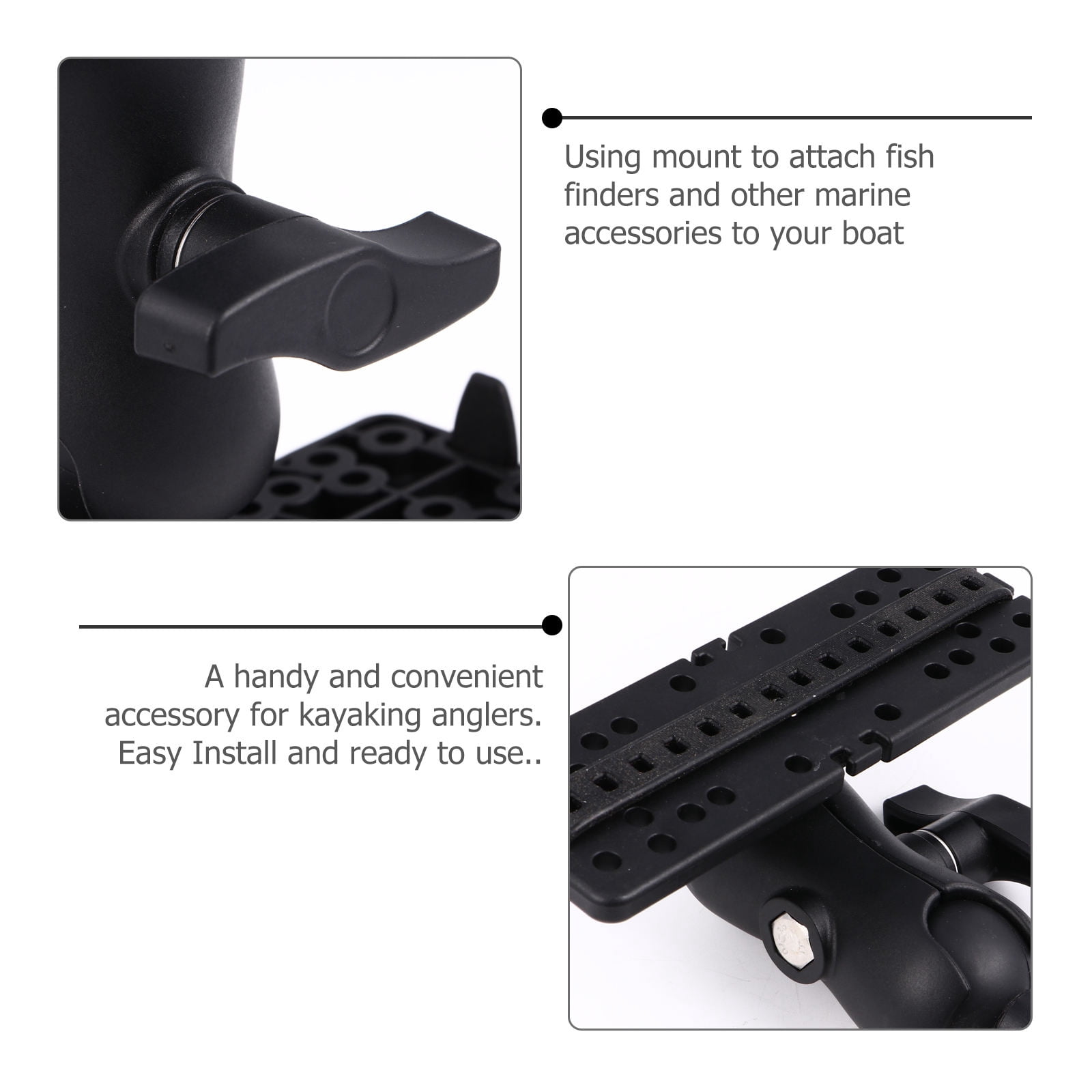 WEUVEB Kayak GPS Holder Adjustable Angle Black Nylon Support Mount for Kayaking Accessories