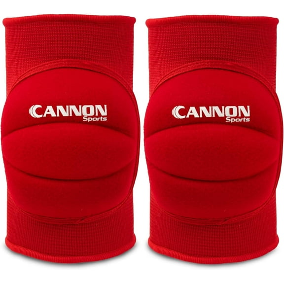Cannon Sports Pro Volleyball Knee Pads – Thick Padded Sponge for Extra Support – Breathable Anti-slip Collision Avoidance Knee Pads – Volleyball, Basketball, Wrestling, Working & More (Red, Large)
