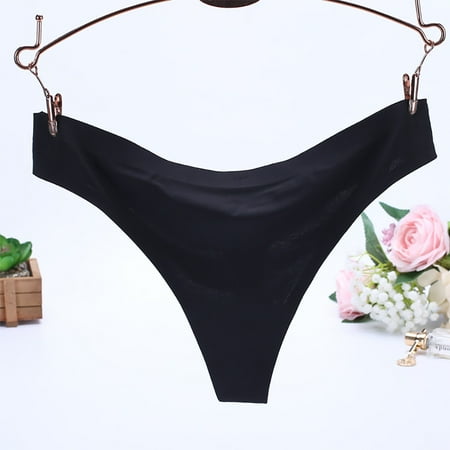 

TAIAOJING 6 Pack Womens Cotton Briefs Invisible G-Strings Ice Silk Seamless Crotch Underwear Panties