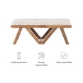 thumbnail image 6 of Feeney Upholstered Bench, Brown Frame with Off-White Handwoven Fabric, 6 of 12
