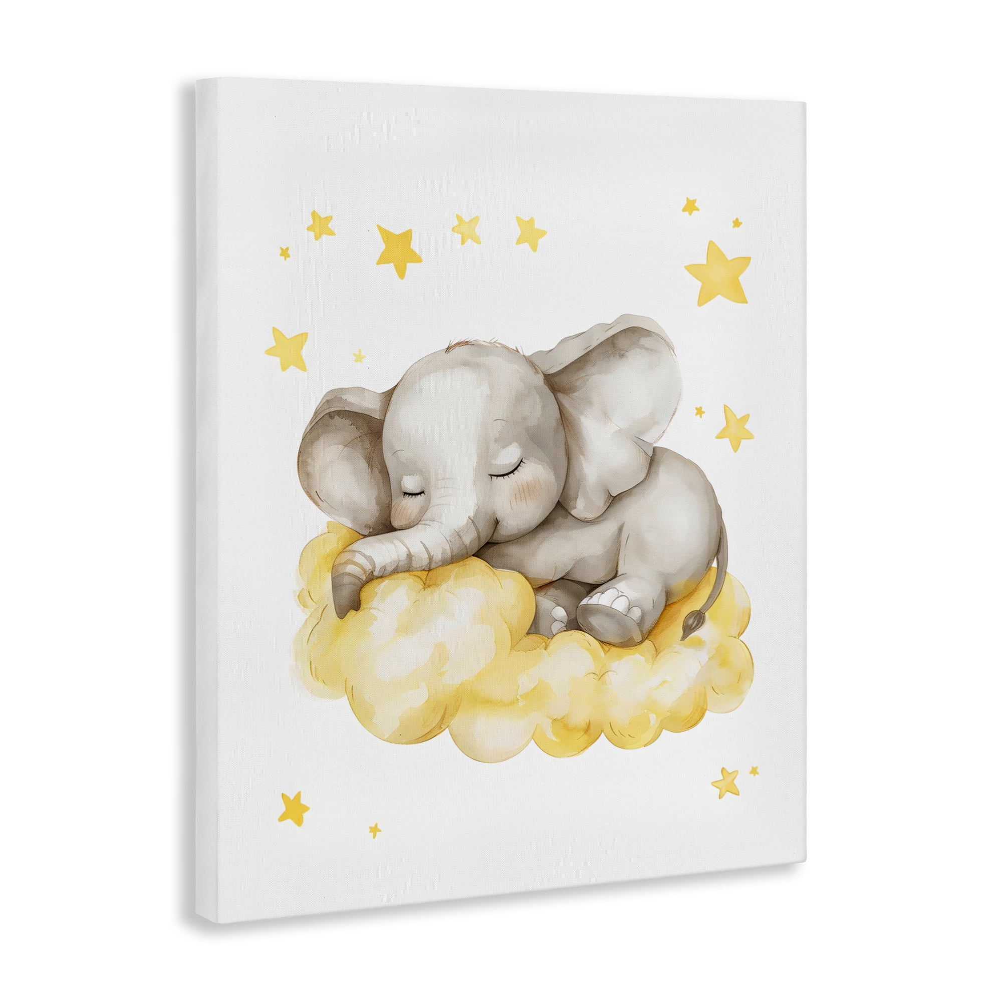 Stupell Industries Sleeping Elephant on Yellow Cloud Canvas Wall Art, design by LSR Design Studio
