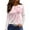 Light pink, variant on WTOBBY Women's Fashion Casual Round Neck Printed Long Sleeve T-Shirt, Side Slit Hem Loose Fit Top, Breathable Cotton Blend for Everyday Street Style,Blue L