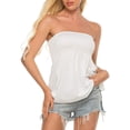 thumbnail image 2 of Mujeres sin mangas tubo superior sin tirantes blusa plisada túnica tanques Tops BANYUO  Electrónica, 2 of 6