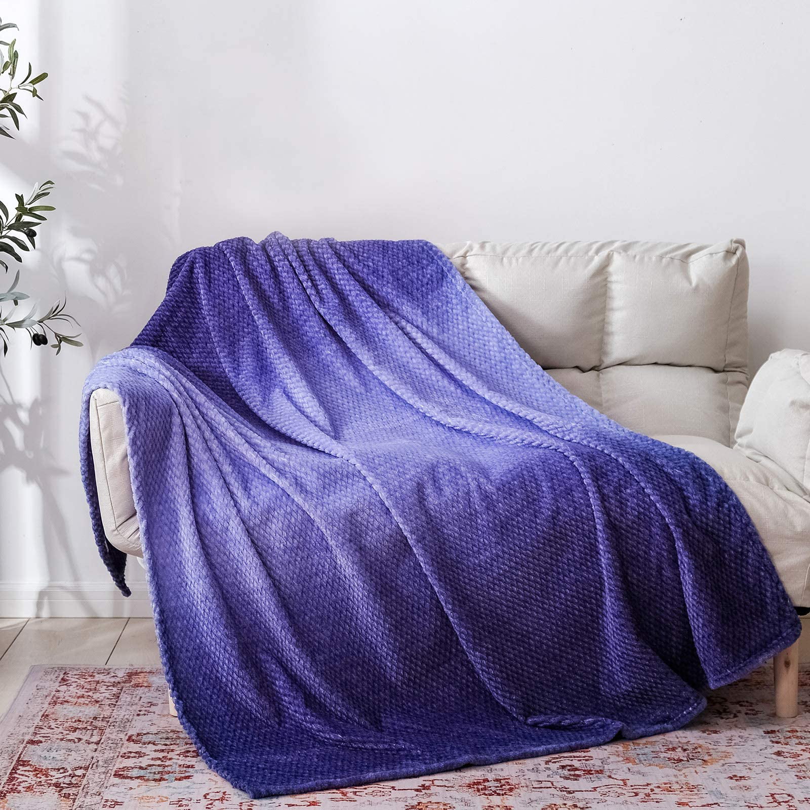 Luxury Flannel Borrego Throw Blanket-Camo Trees pink 50"X70" 
