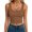Light Brown, variant on Womens Tank Tops Slim Fit Ribbed Knit Round Neck Wavy Hem Layering Casual Top,Light Purple S