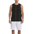 thumbnail image 4 of Easygdp Buffalo Plaid Dark Green Men's Mesh Basketball Jersey Quick Drying Sleeveless Shirts Fitted Muscle Tank Tops Sport Round Neck T-Shirt - 4X-Large, 4 of 9