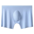 thumbnail image 5 of zeranth Men Thin Boxers Seamless See-through Soft Solid Color Mid Waist Ice Silk U Convex Soft Plus Size Elastic Quick Dry Moisture-wicking Men Underpants Underwear, 5 of 7