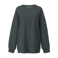 thumbnail image 4 of ManxiVoo Women's Casual Long Sleeve Round Neck Sweatshirt for Fall and Winter Comfort Top XXL Size Navy, 4 of 4