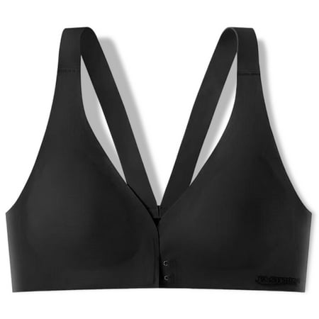 YWDJ Lace Bras for Women Plus Size Front Close Comfortable Bras No Wires Bras Wide Strap Half Cup Push up Wrap Sleep Bras Padded Comfort Bras Solid Comfy Bras Black 2XL