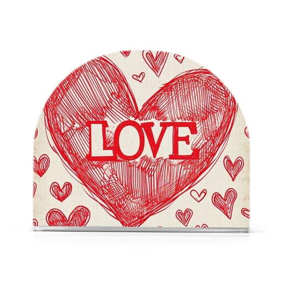 Love Hearts Napkin Holder for Table Clear Napkin Stand Paper Holder Acrylic Organizer Dispenser Napkins for Dinner Kitchen Restaurant Room