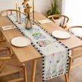 thumbnail image 3 of Easter Table Runner - 120 Inch Long, Kitchen Dining Table Runner Dresser Scarves, Vintage Farmhouse Gnomes Bunny Colorful Eggs Flower Farmhouse Decor for Coffee Tables Wedding Party Banquet, 3 of 8