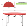 thumbnail image 2 of Magshion 5Ft Folding Plastic Table Heavy Duty Commercial Banquet Even Indoor Outdoor Foldable Desk with Carrying Handle, Red, 2 of 11