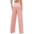thumbnail image 5 of Baqcunre Womens Shorts Womens Wide Leg Business Pants High Waisted Capris Straight Long Work Trousers With Pockets Cargo Pants Women Women'S Pants Pink L, 5 of 7