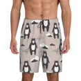 thumbnail image 1 of Balery Cartoon Bear Brown Pantalones cortos de pijama de punto de algodón para hombre con cinturilla y bolsillos-XX-Large, 1 of 6