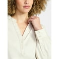 thumbnail image 5 of Time and Tru Women's Popover Denim Top with Long Sleeves, Sizes XS-XXXL, 5 of 6