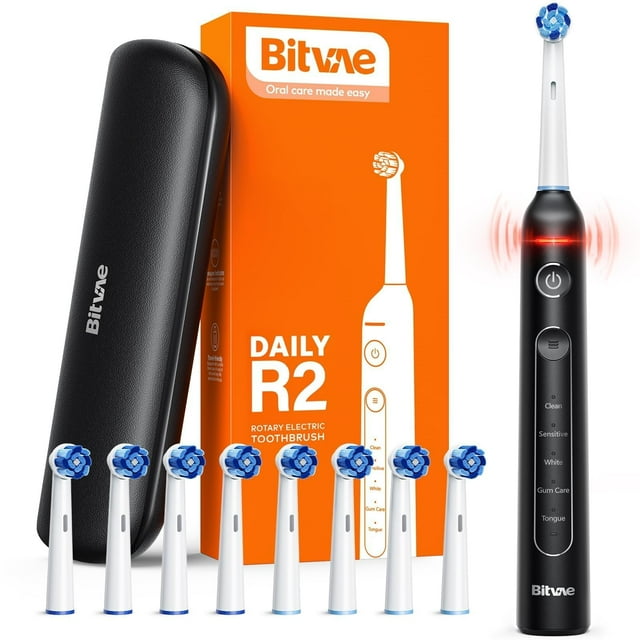 Cepillo de dientes eléctrico Bitvae R2 para adultos con 8 cabezales