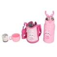 thumbnail image 2 of 500ml Kids Stainless Steel Straw Thermal Insulation Cup Temperature Display Water BottlePink Rabbit, 2 of 6