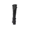 thumbnail image 2 of WHITE MOUNTAIN Womens Black Elastic Gore Panels Buckle Accent Loyal Round Toe Block Heel Zip-Up Riding Boot 8 M, 2 of 4