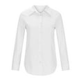 thumbnail image 5 of XuJwPNcy Womens Cotton Linen Button down Shirt Fall Casual Long Sleeve Solid Shirts Business Work Tops with Pockets, 5 of 7