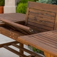 Manor Park Wood Outdoor Patio Extendable Dining Table, Dark Brown