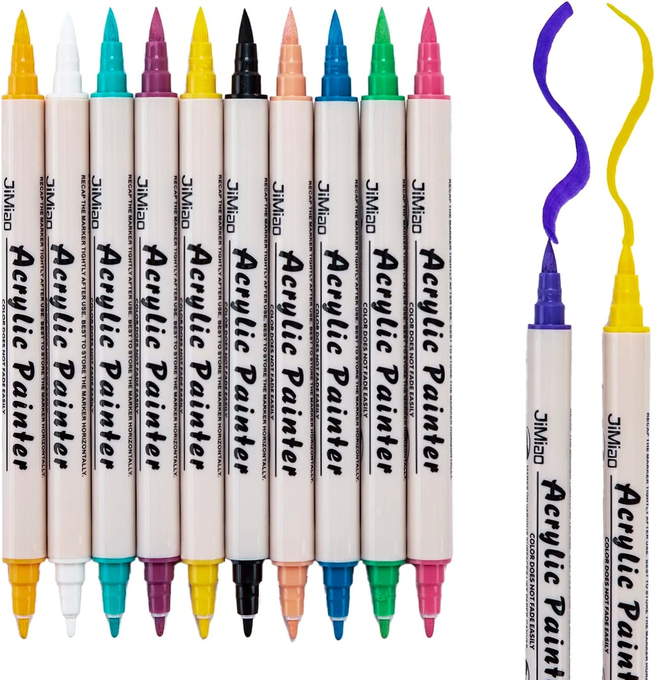 12 Colour Acrylic Paint Pens (Fine Tip) for rock painting, shoes, ceramic,  glass - Life of Colour