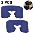 thumbnail image 1 of Almohada inflable para el cuello - práctica almohada para el cuello para inflar - almohada de viaje ideal para viajes (azul marino), 1 of 8