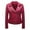 Red, variant on XZNGL Womens Leather Lapel Slim Fitting Motorcycle Jacket Leather Jacket