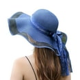 thumbnail image 2 of Meidiya Summer Women Straw Sun Hat Bowknot Wide Brim Floppy Sun Visor Hats Outdoor UPF 50+ Sun Protection Straw Beach Hat, 2 of 8