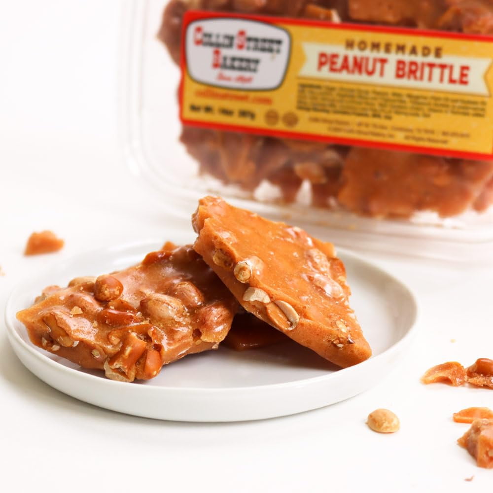 Collin Street Bakery Homestyle Texas DeLuxe Peanut Brittle Candy Handcrafted with World-Class Ingredients & Made Fresh in Corsicana, Texas (14oz) - 721