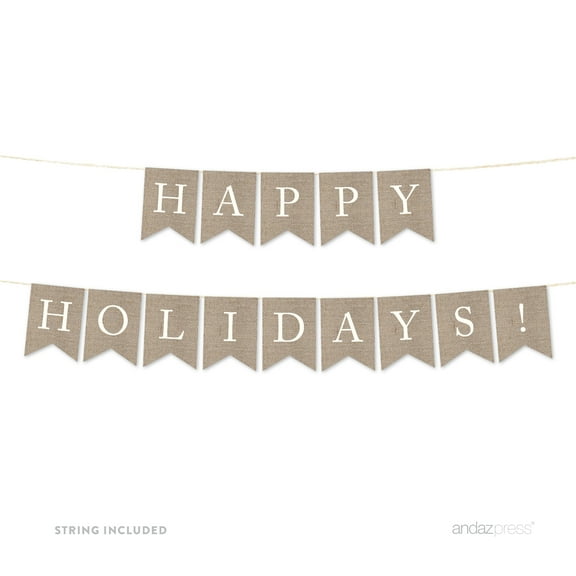 Happy Holidays! Burlap Pennant Party Banner