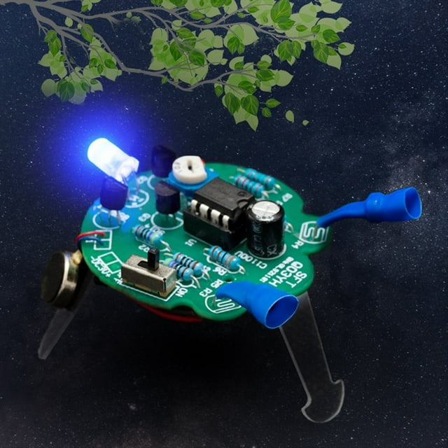 Kit de Bricolaje para Soldar con Luz de Respiración LED, Robot Intermitente de Luciérnaga Simulada, Sensor Fotosensible, Pieza de Robot Móvil, Kit de Bricolaje