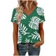 thumbnail image 5 of Camisetas Casuales de las Mujeres Moda Cómoda Impresa de Manga Corta con Cuello en V Top para el Uso Diario Casual, 5 of 5