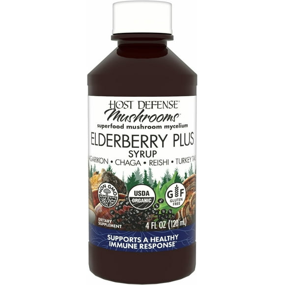 Suplemento Sirope Host Defense Elderberry Plus de 120 ml