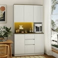thumbnail image 4 of 74" Kitchen Pantry Cabinet with Charging Station,Freestanding Buffet Cupboards Sideboard with Drawer,Modern Pantry Cabinet with Microwave Stand for Kitchen,Living Room,Dinning Room, 4 of 21