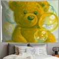 thumbnail image 2 of Autua Teddy Bear Bubbles Whimsical Tapestry Wall Hanging Unique Style Graphic Art for Living Room Bedroom Home Decor Dorm Apartment Farmhouse 40x30inch, 2 of 6