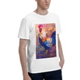 thumbnail image 2 of Bingfone Rooster Oil Painting Men'S Loose Fit Short-Sleeve Pocket T-Shirt, 2 of 7