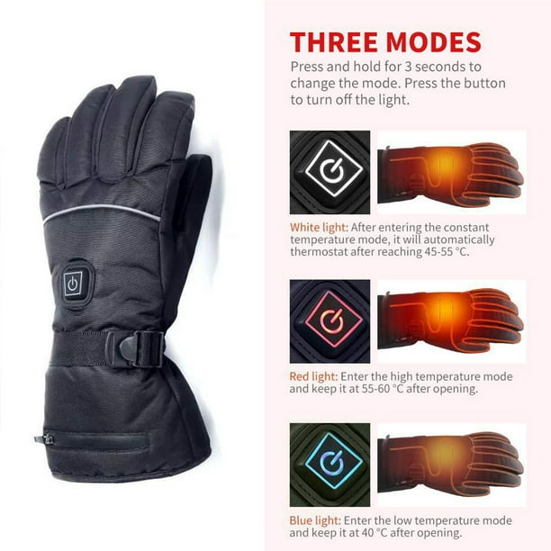 Chockeie Gloves With 3 Heating Settings, Battery Powered Heated Gloves Men Women, Heated Gloves Winter Warm Heated Hand Warmers For Hunting Fishing Sk