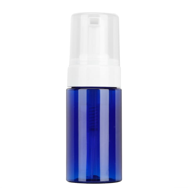 Botella vacía de espuma portátil, contenedor dispensador de viaje recargable (cabezal de bomba azul)