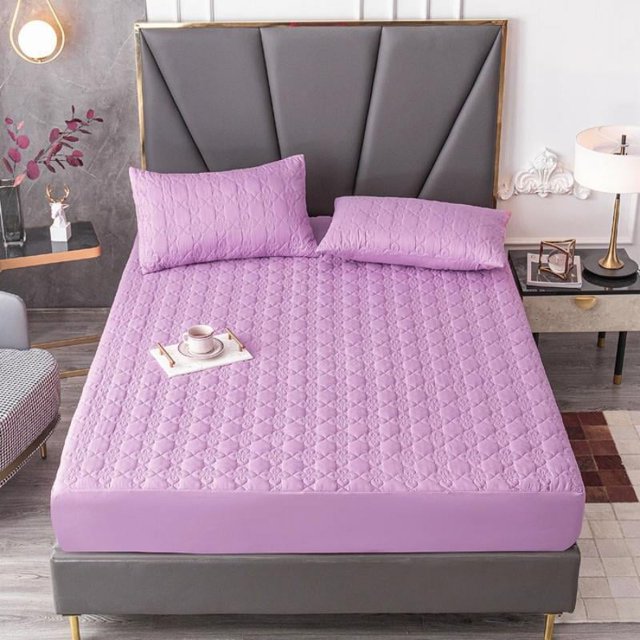 3pcs Fitted Sheet Set ( 1 Fitted Sheet + 2 Pillowcases), Waterproof Bed Cap With Wool And Cotton Clamps, Mattress Cover For Bedroom