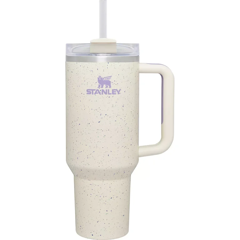Stanley Dining | Stanley 40 oz. Quencher H2.0 FlowState Tumbler Nwt Cream Speckle | Color: Cream/Purple | Size: Os | Hannahsgoodeye's Closet