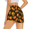 thumbnail image 3 of Disketp Orange Pumpkin Print Women's Shorts Workout Shorts for Athletic Gym Running Shorts with Phone Pockets Medium, 3 of 8