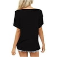 thumbnail image 4 of Fiudx Camisas para Mujer Blusa Informal de Manga Corta con Un Solo Hombro para Mujer, Tops Estampados, Moda, 4 of 5