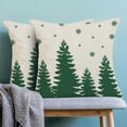 thumbnail image 2 of Christmas Pillow Covers 16x16 Inch Set of 2 White Sage Green Christmas Tree Snowflakes Decor Throw Pillows Winter Xmas Holiday Outdoor Cushion Cases for Couch Bed Decorations, 2 of 6