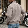 thumbnail image 5 of UDAUDU Bomber Jacket Men Fleece Zip up Faux Suede Jackets Loose Fit Comfort Soft Fall Winter Clothes with Pockets M, 5 of 8