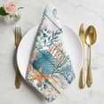 thumbnail image 2 of Teal Blue Coastal Cloth Napkins, Summer Beach Starfish Shell Coral Nautical Vintage Washable and Reusable Dinner Napkins Set of 2, Table Napkin for Kitchen Party Birthday Wedding Hotel 20"x20", 2 of 9