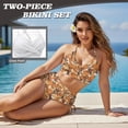 thumbnail image 3 of XYZCANDO Men and Women Matching Swimsuits Giraffe Camouflage Beach Outfits for Couples High Waisted Bikini Sets and Swim Trunks Hawaiian Outfits Couple Beach Vacation Swimwear Resort Wear, 3 of 6