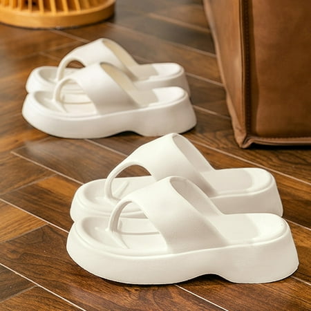 

PEASKJP Womens Sandals Flip Flops for Women Anti-Slip Sandals Arch Support Flip Flops Summer Beach Thong Sandals White 6