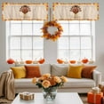 thumbnail image 4 of Valances for Windows Thanksgiving Cartoon Turkey Rod Pocket Short Curtain for bathroom living room bedroom Farm Animal Fall Maple Leaf Pumpkin 1 Panel 54x18in, 4 of 9